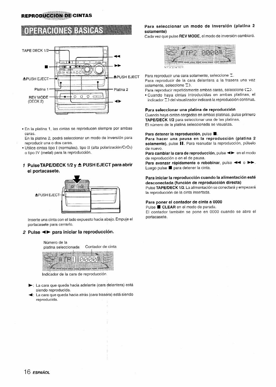2 pulse para iniciar la reproducción, Para detener la reproducción, pulse, Tfl 0808 | 080w | Aiwa NSX-A888 User Manual | Page 46 / 92