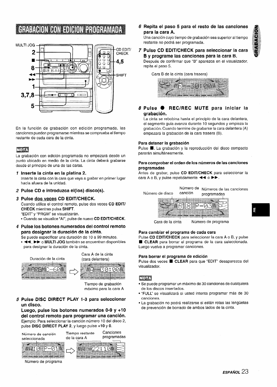 Grabacion con edicion programada | Aiwa NSX-A888 User Manual | Page 53 / 92