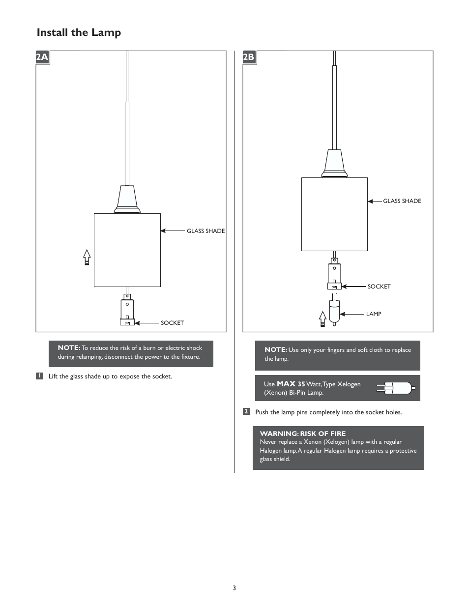 Install the lamp | LBL Lighting Rocks P User Manual | Page 3 / 4