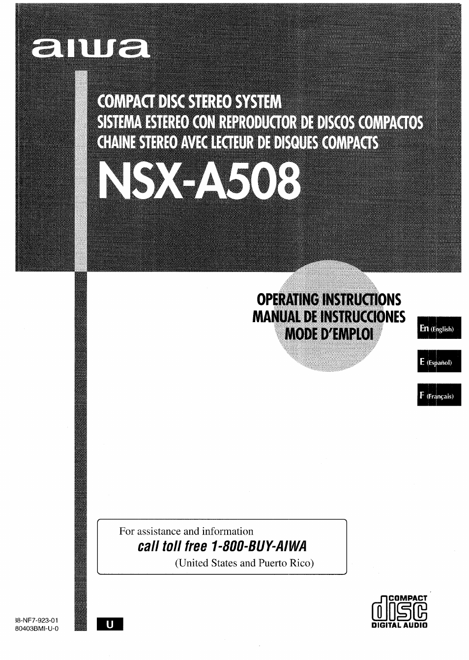 Aiwa NSX-A508 User Manual | 68 pages