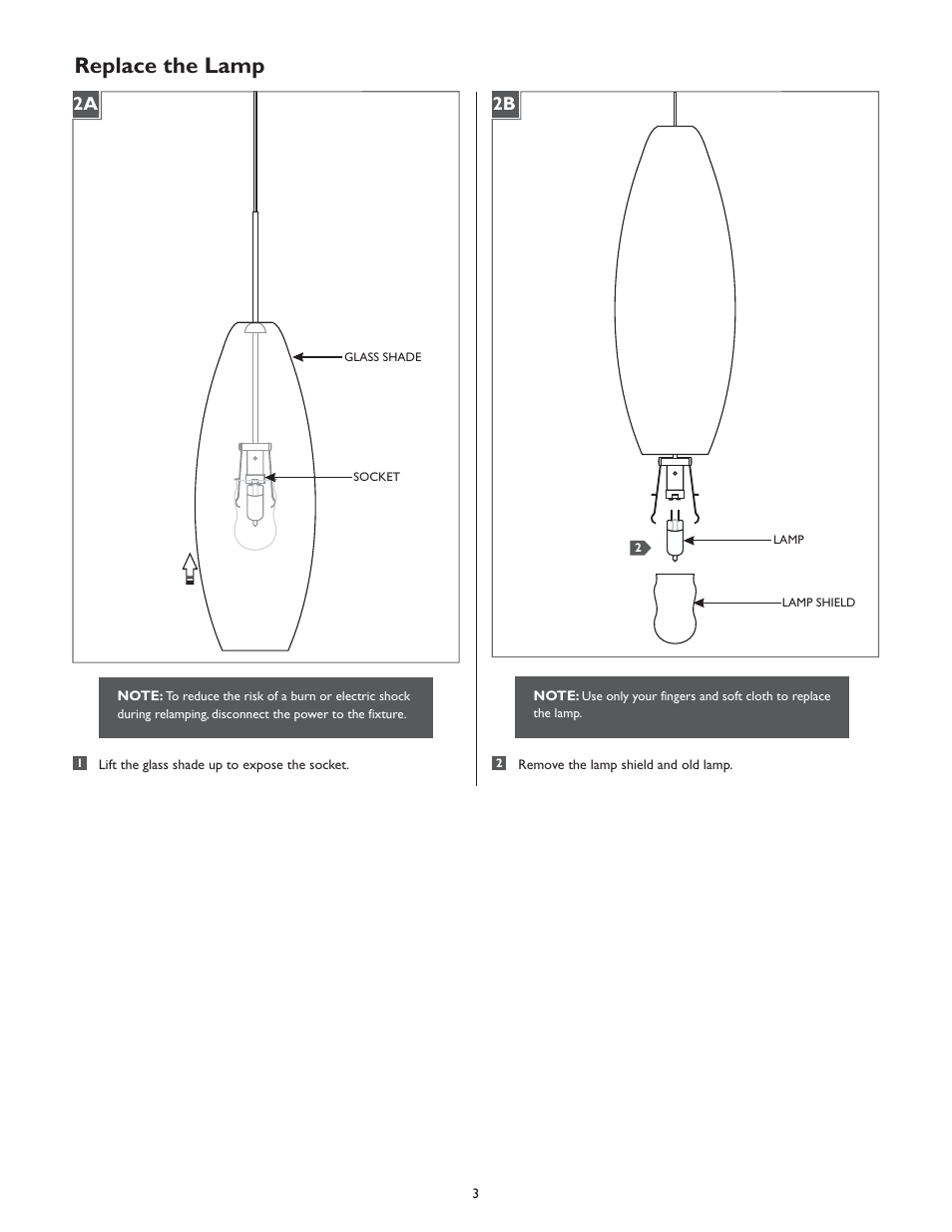 Replace the lamp | LBL Lighting Rachel P User Manual | Page 3 / 4