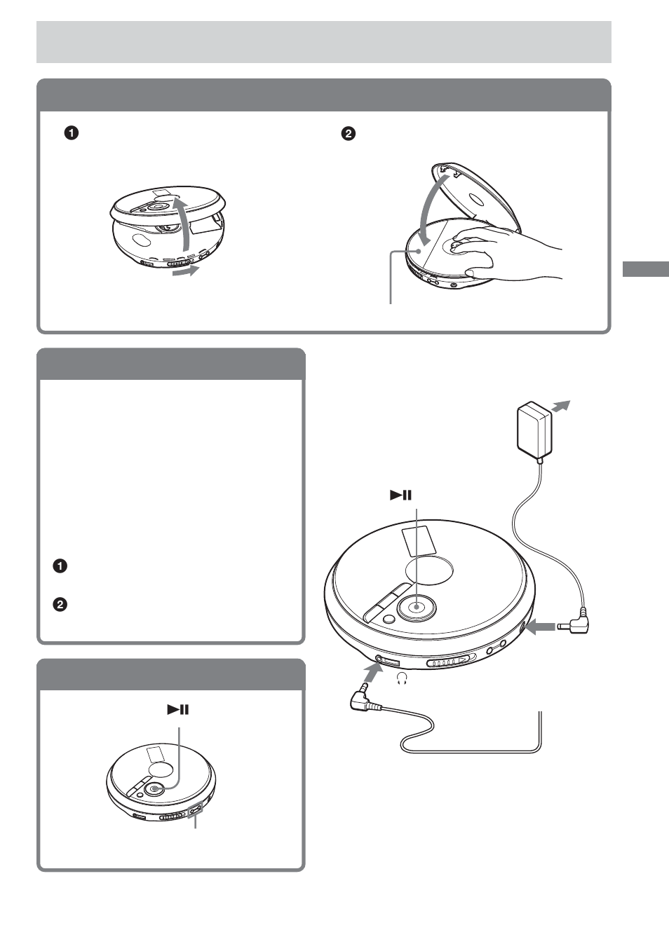 Reproducción de un cd, Inserte un cd, Conecte el reproductor de cd | Reproduzca un cd | Aiwa XP-ZV610 User Manual | Page 45 / 68