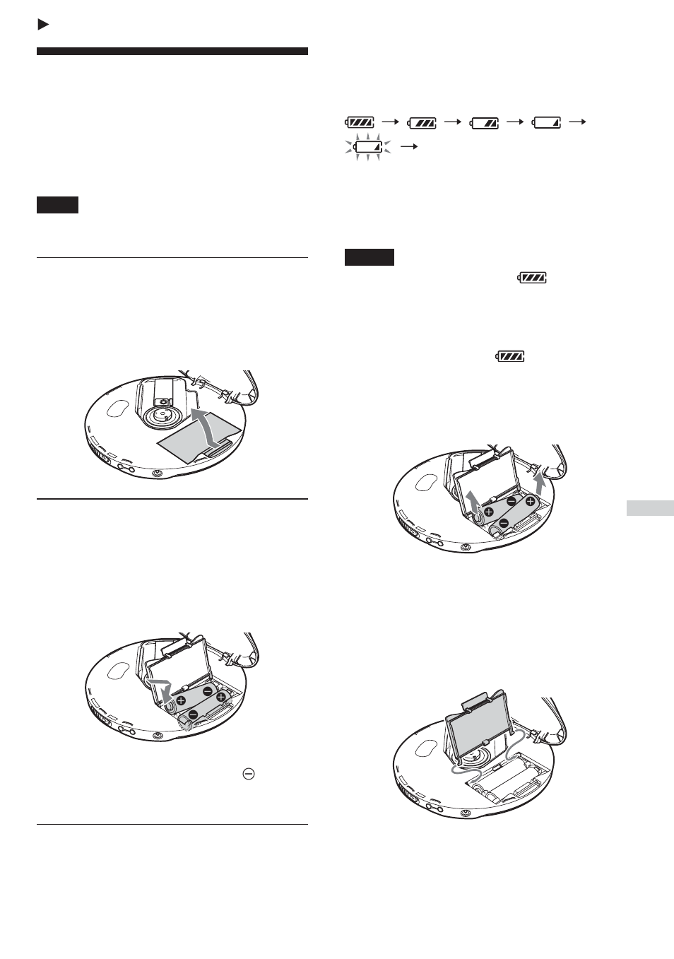 Conexión a una fuente de alimentación, Uso de pilas secas | Aiwa XP-ZV610 User Manual | Page 57 / 68