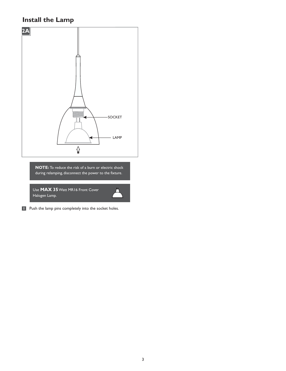 Install the lamp | LBL Lighting Orbit P User Manual | Page 3 / 4