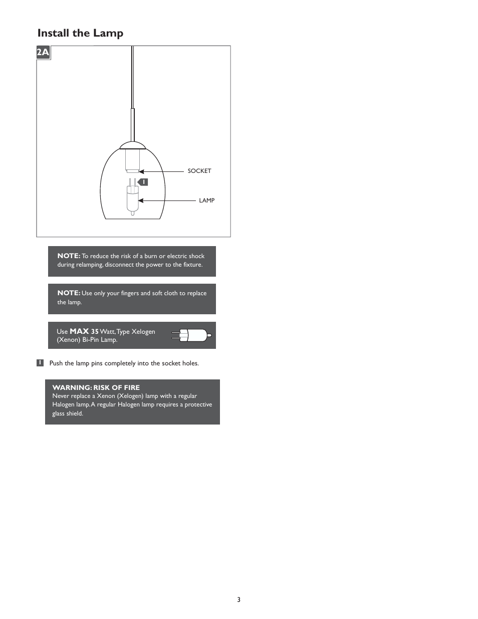 Install the lamp | LBL Lighting Lava I P User Manual | Page 3 / 4