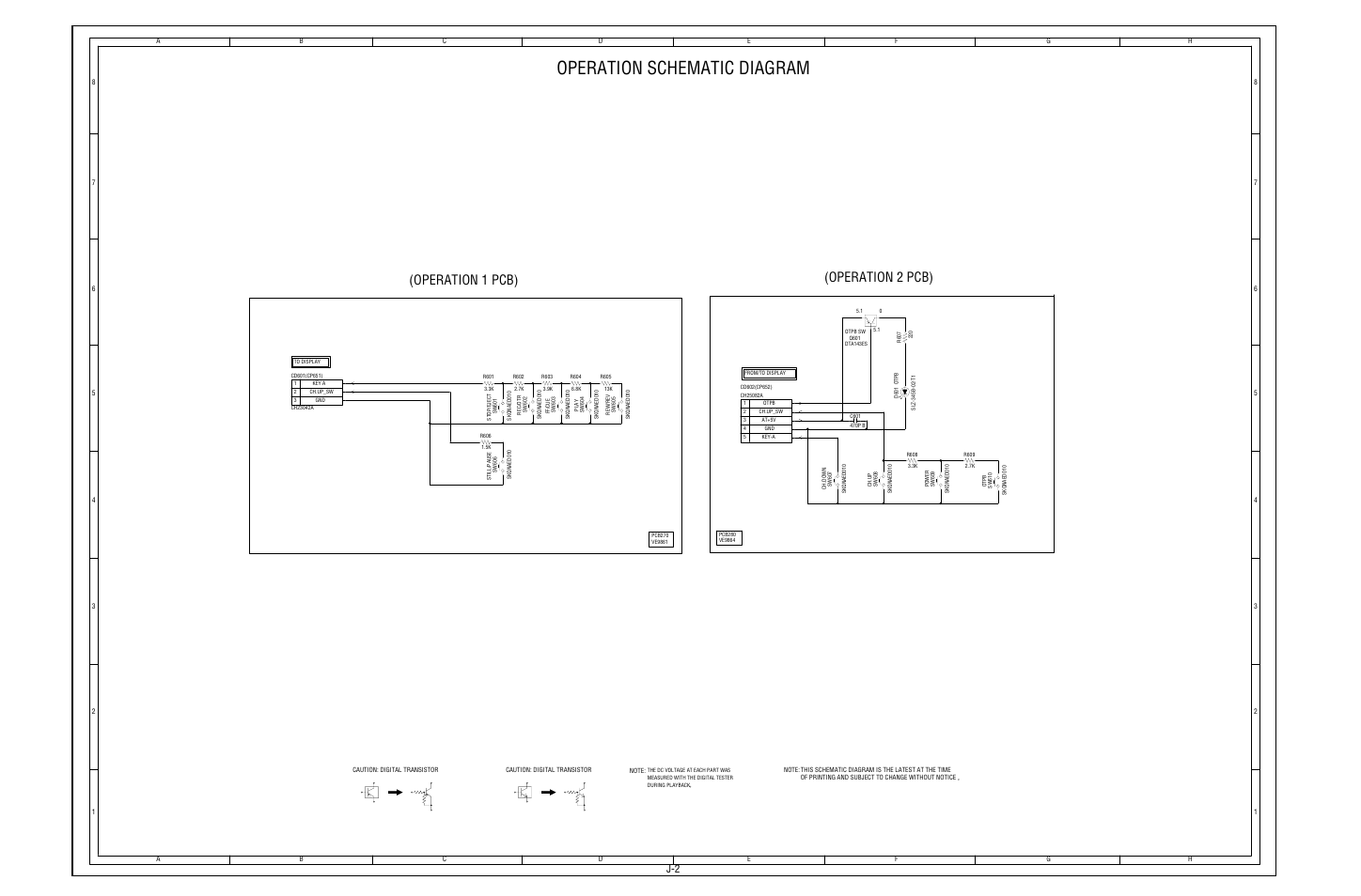 Operation schematic diagram, Operation 1 pcb) (operation 2 pcb) | Aiwa HV-FX5100 User Manual | Page 62 / 84