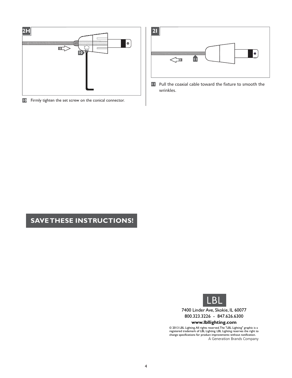 Save these instructions | LBL Lighting Mini-Veneto P User Manual | Page 4 / 4