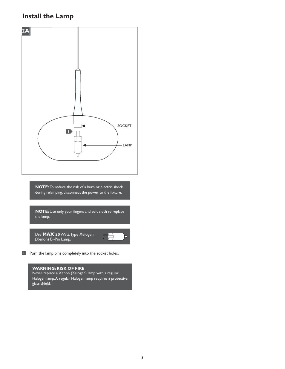 Install the lamp | LBL Lighting Jelly P User Manual | Page 3 / 4