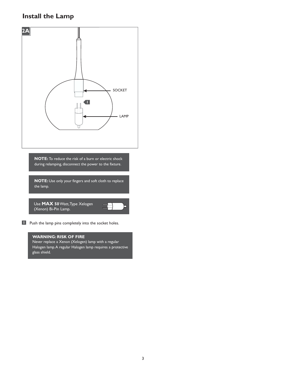 Install the lamp | LBL Lighting Neptune I P User Manual | Page 3 / 4