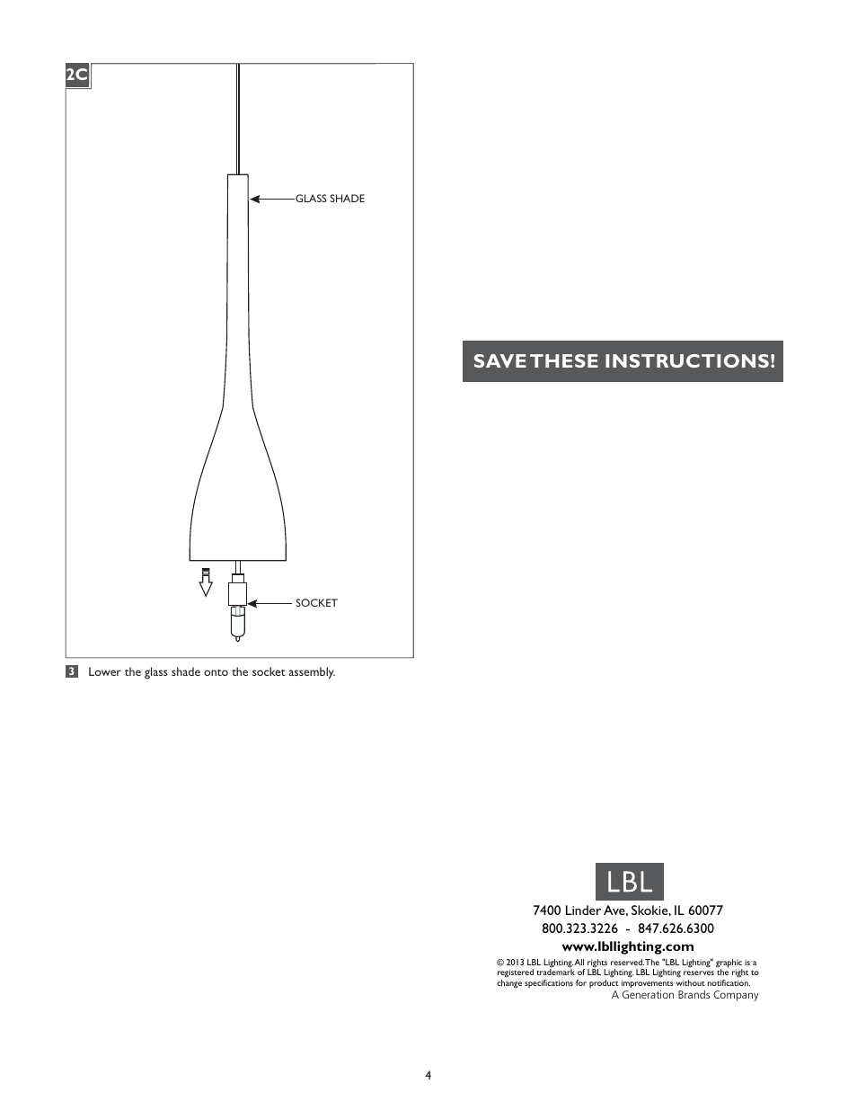 Save these instructions | LBL Lighting Finestra P User Manual | Page 4 / 4