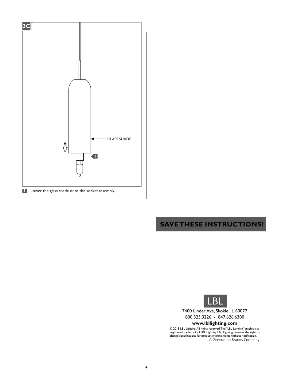 Save these instructions | LBL Lighting Stogie I BP User Manual | Page 4 / 4