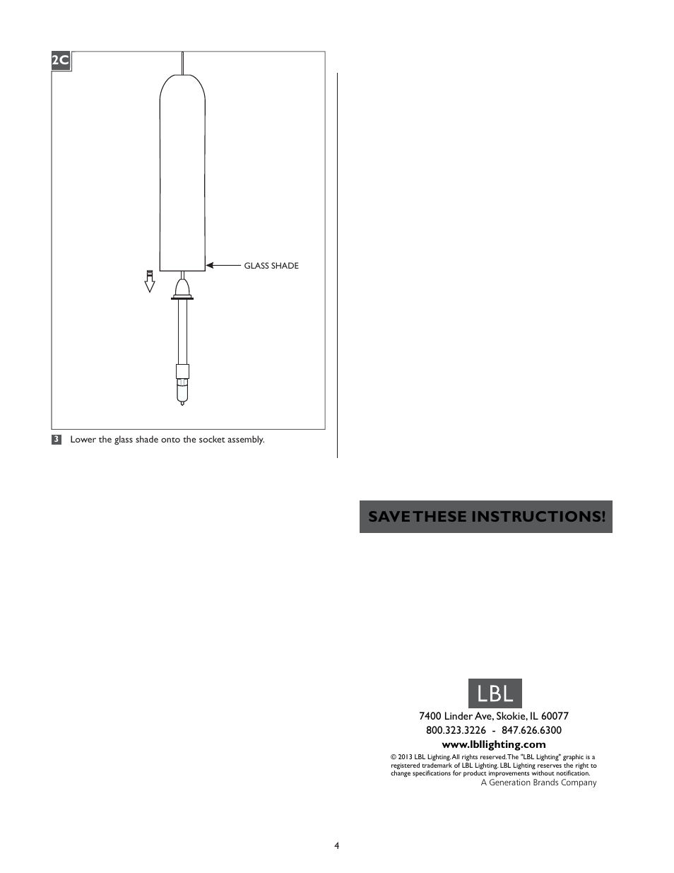 Save these instructions | LBL Lighting Stogie II P User Manual | Page 4 / 4