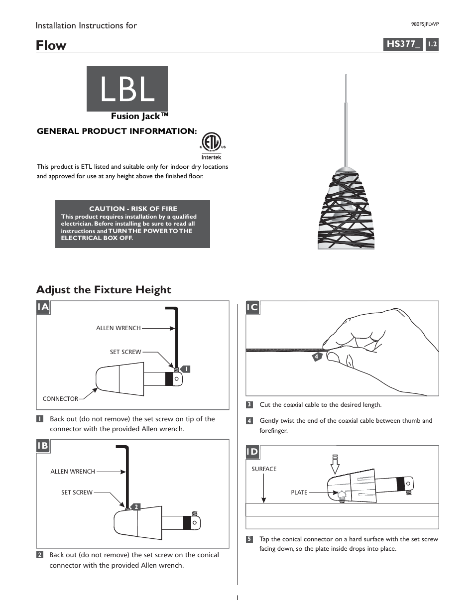 LBL Lighting Flow User Manual | 4 pages