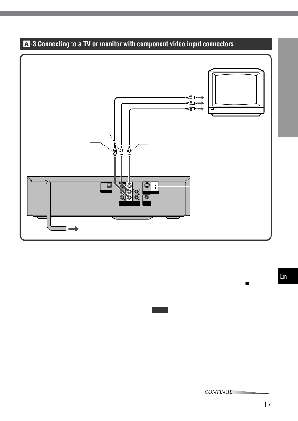 Prep ara tions, Set the video output switch before connecting, Set the setup menu correctly after connecting | Continue, English, Progressive scan, Caution | Aiwa XD-SPM823 User Manual | Page 17 / 59