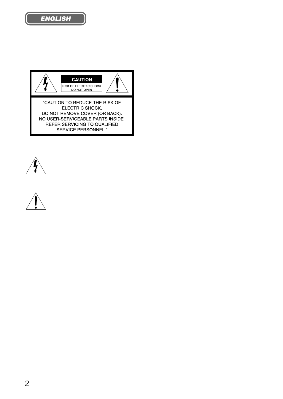 Warning | Aiwa XD-SPM823 User Manual | Page 2 / 59