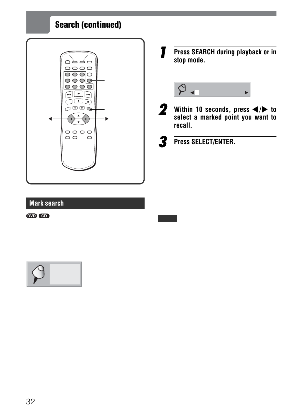 Search (continued) | Aiwa XD-SPM823 User Manual | Page 32 / 59
