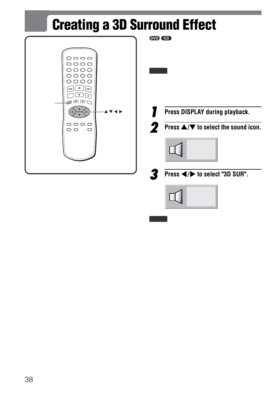 Creating a 3d surround effect | Aiwa XD-SPM823 User Manual | Page 38 / 59