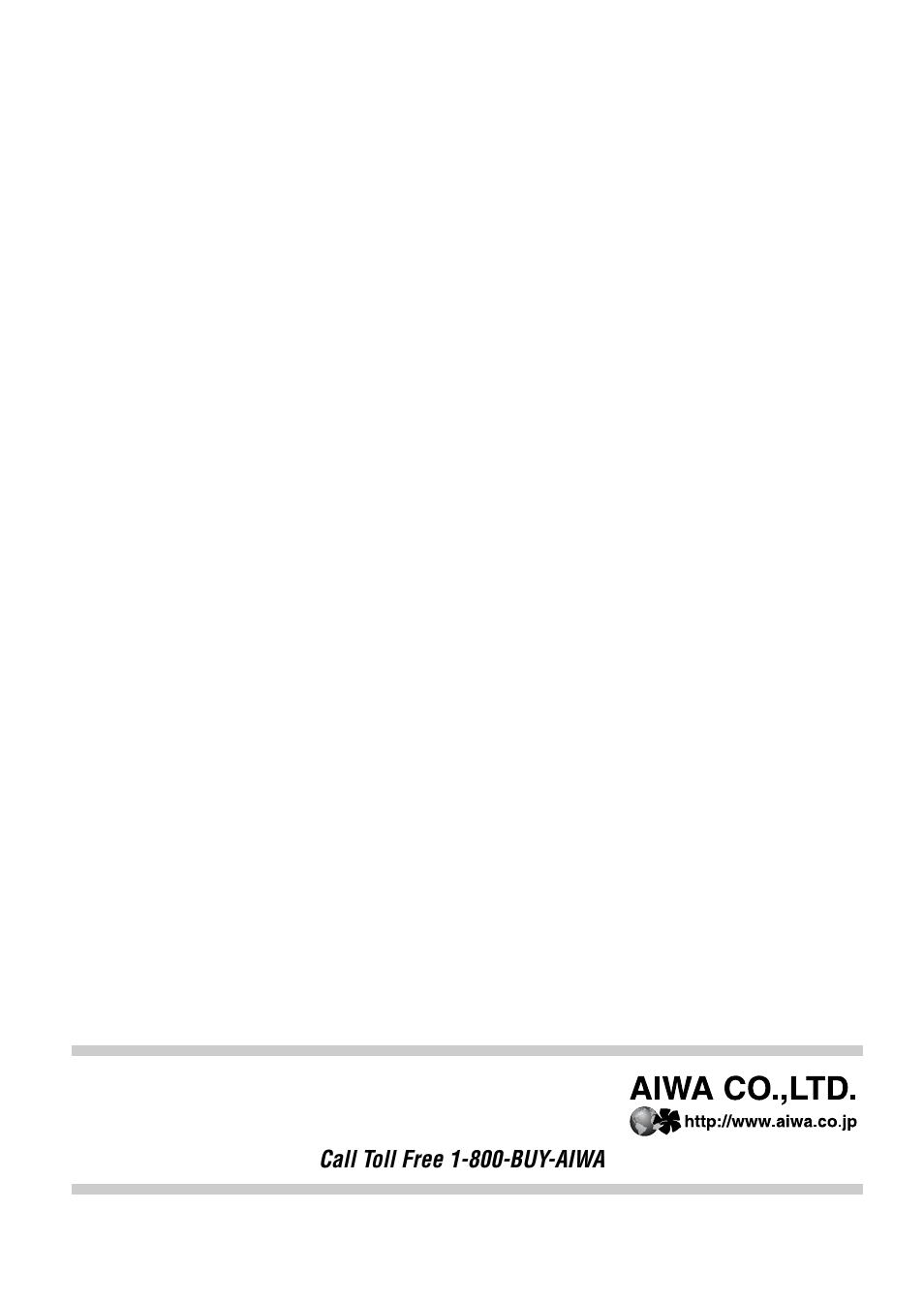 Call toll free 1-800-buy-aiwa | Aiwa XD-SPM823 User Manual | Page 59 / 59