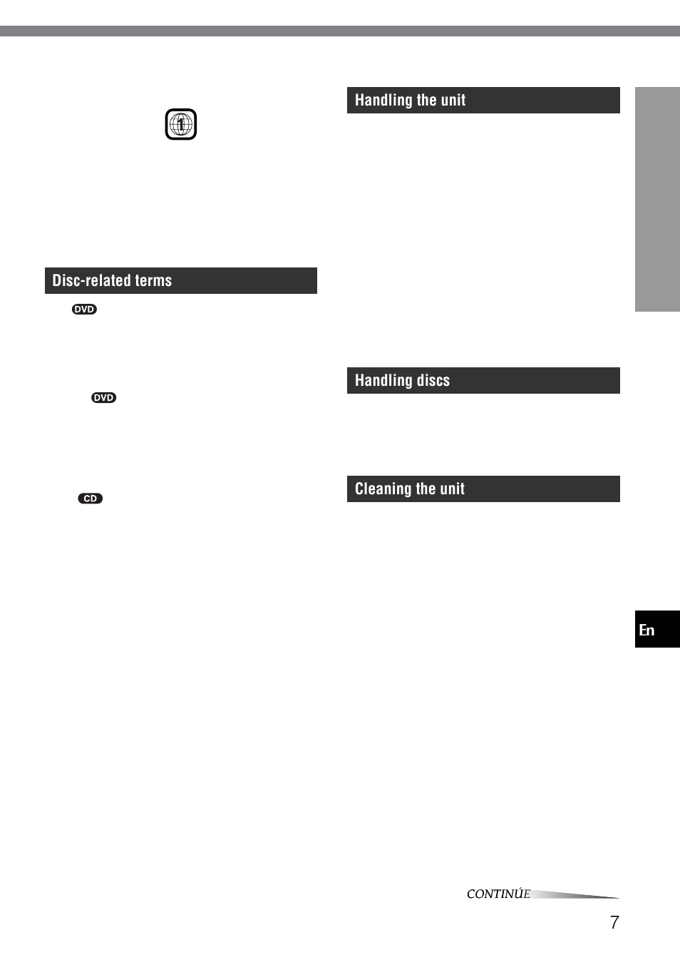 Disc-related terms, Handling the unit, Handling discs | Cleaning the unit | Aiwa XD-SPM823 User Manual | Page 7 / 59