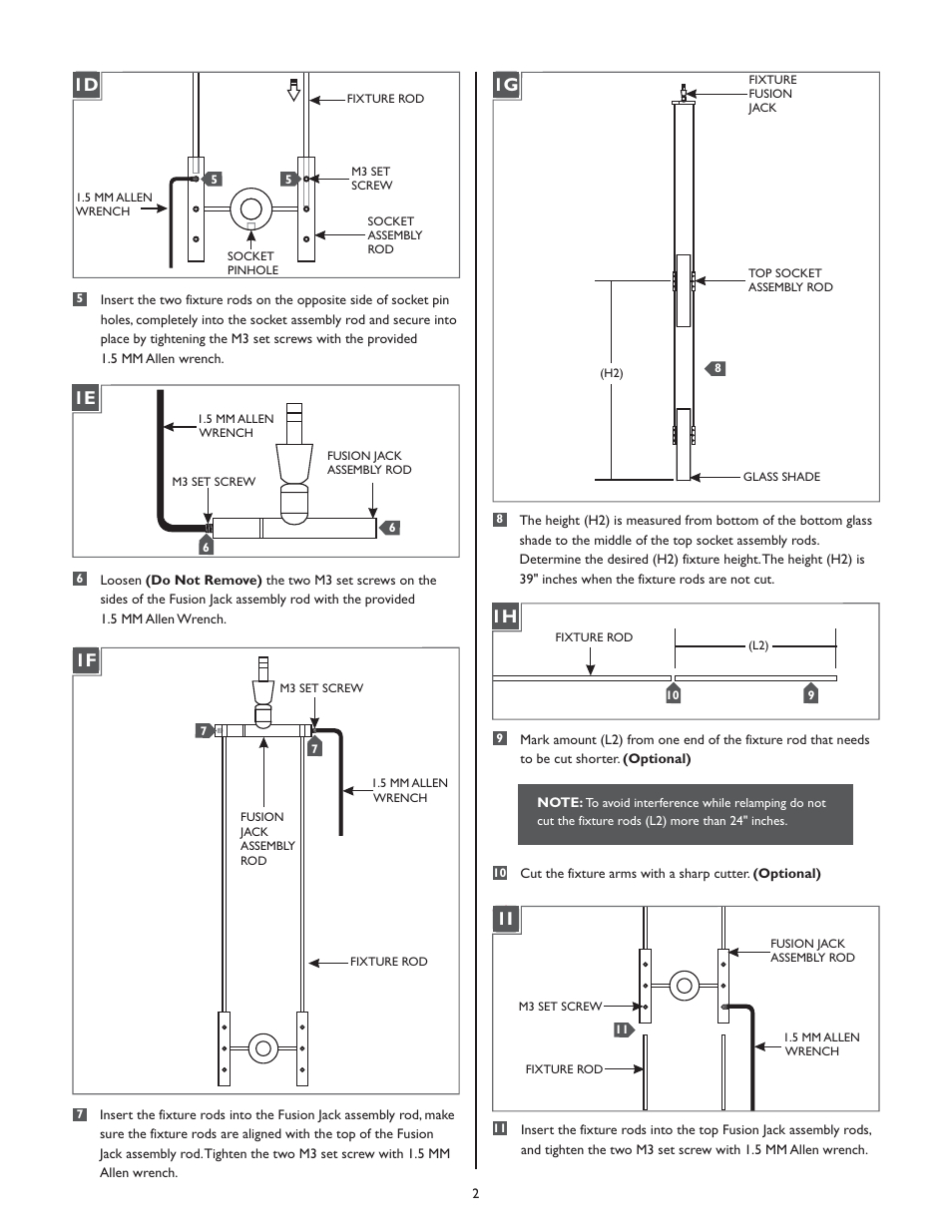 1a 1d 1a 1e, 1a 1f, 1a 1g 1a 1h | 1a 1i | LBL Lighting Tube 2 P User Manual | Page 2 / 4