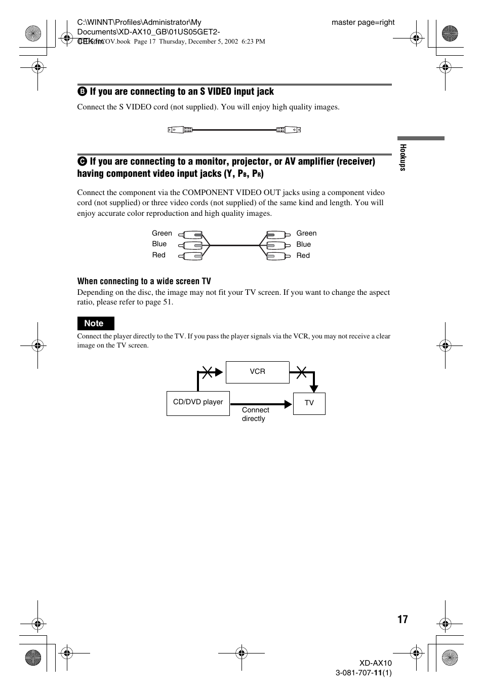Aiwa XD-AX10 User Manual | Page 17 / 64