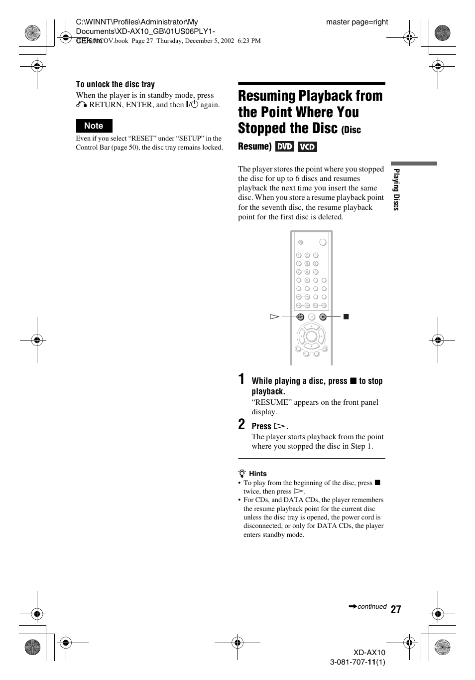 Aiwa XD-AX10 User Manual | Page 27 / 64