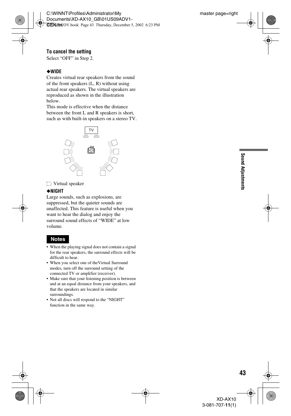 Aiwa XD-AX10 User Manual | Page 43 / 64