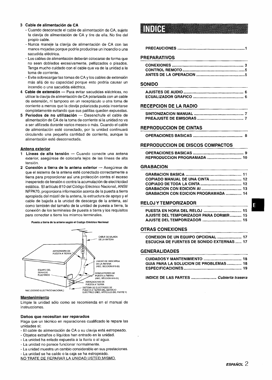 Índice | Aiwa CX-NA303 User Manual | Page 23 / 64