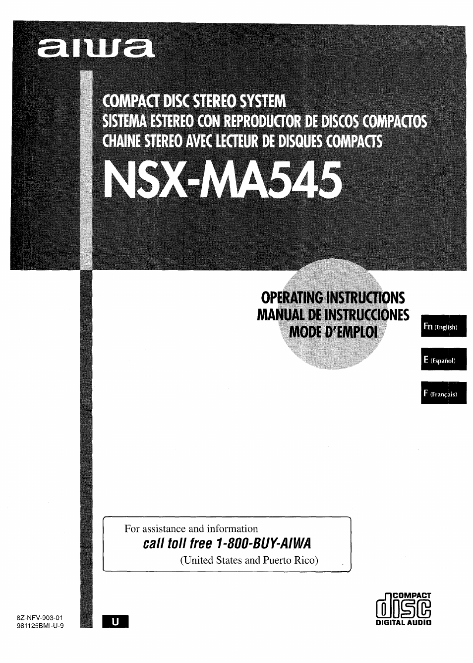 Aiwa CX NMA545 User Manual | 88 pages