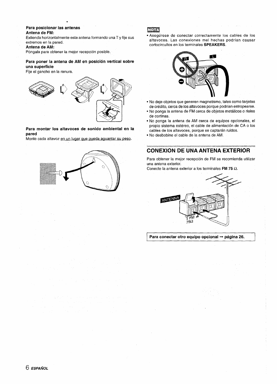 Conexion de una antena exterior | Aiwa CX NMA545 User Manual | Page 34 / 88