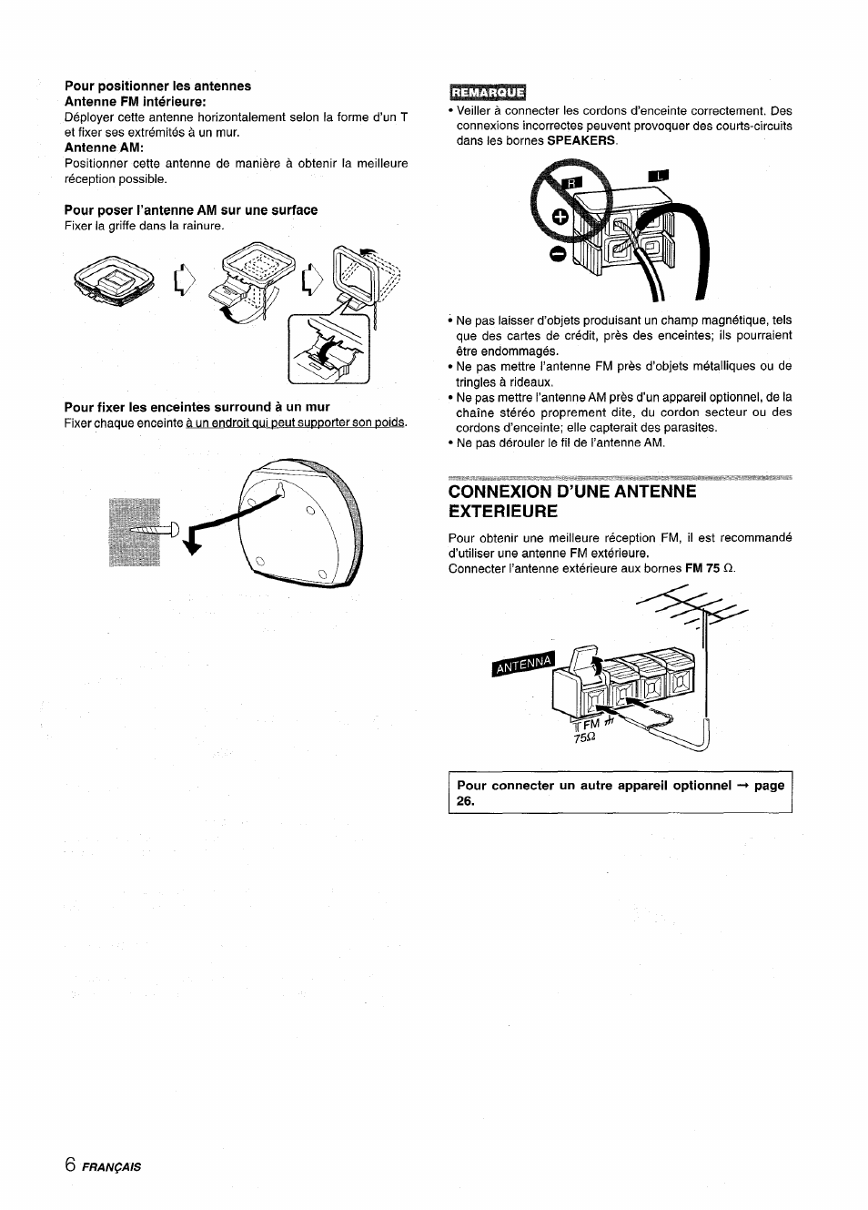 Connexion d’une antenne exterieure | Aiwa CX NMA545 User Manual | Page 62 / 88