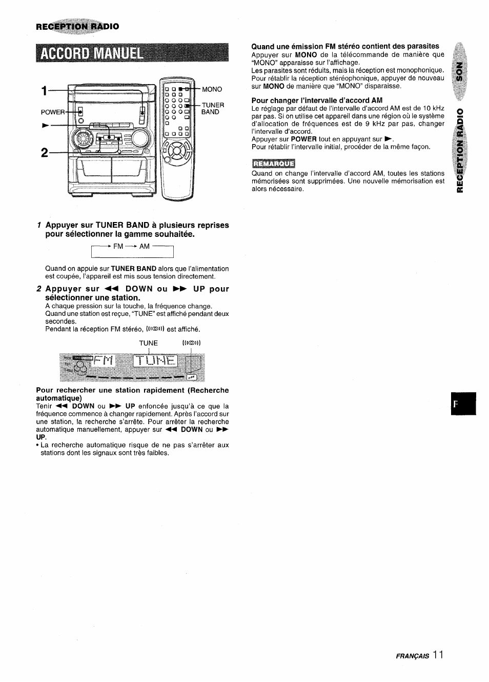 Accord manu, Accord manuel | Aiwa CX NMA545 User Manual | Page 67 / 88