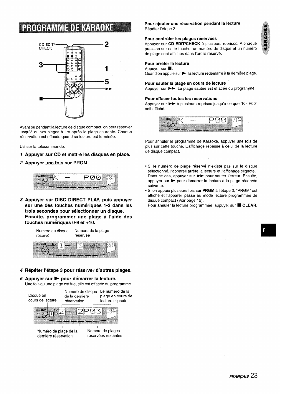 Programme de karao, Programmed play, P 00 | 3p0ia, V;.. ■2ï | Aiwa CX NMA545 User Manual | Page 79 / 88