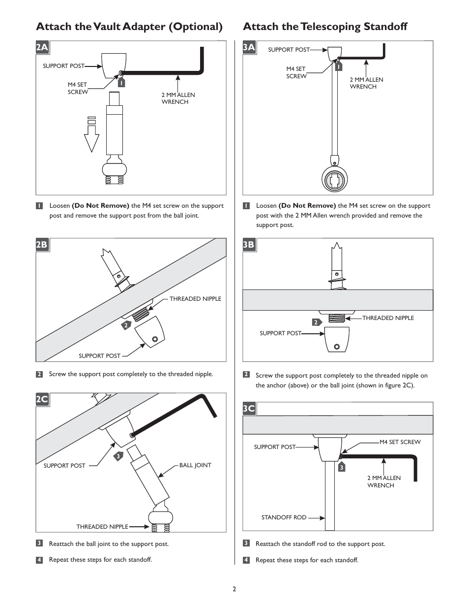 LBL Lighting MO Telescoping Rigid Standoff User Manual | Page 2 / 4