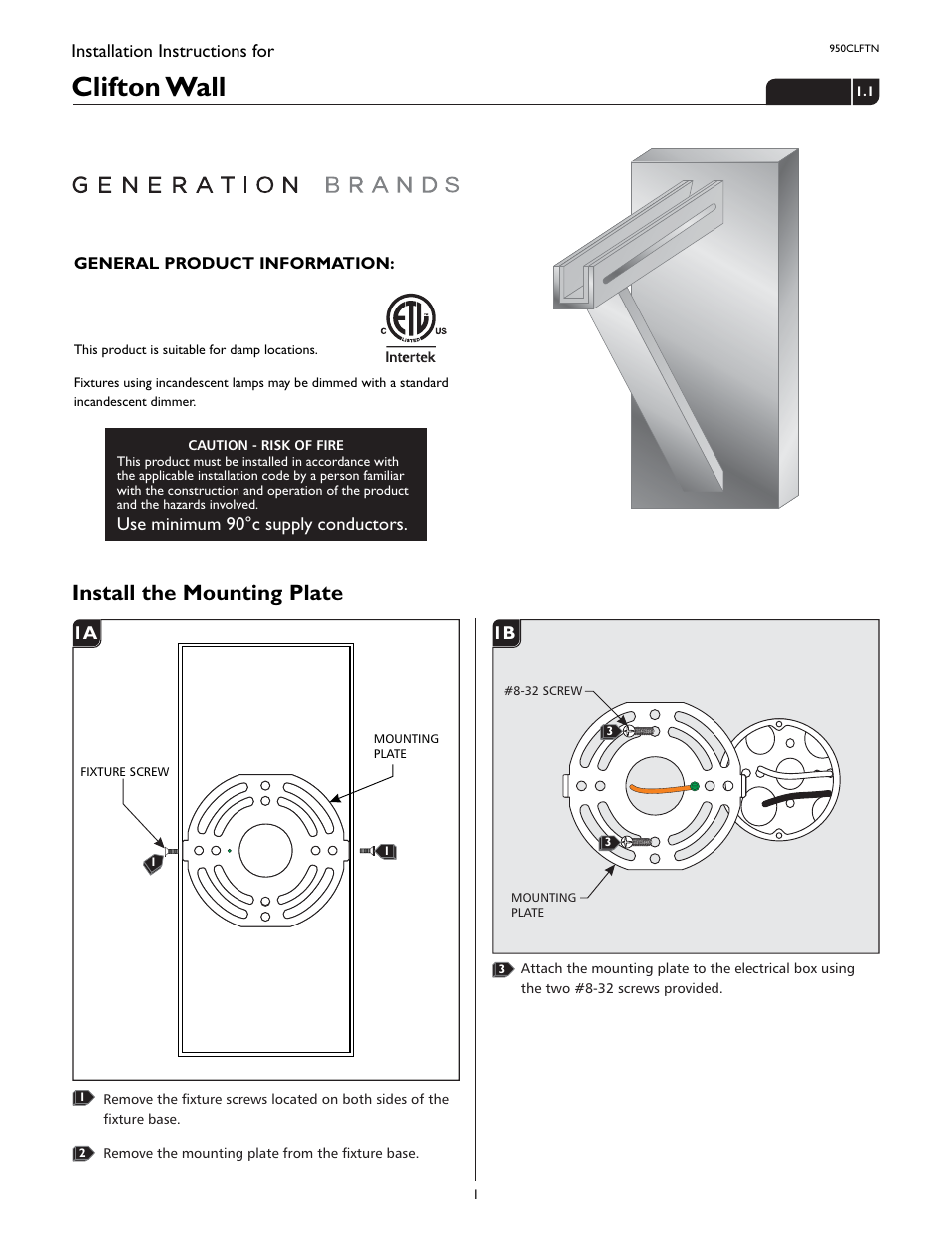 LBL Lighting Clifton User Manual | 4 pages