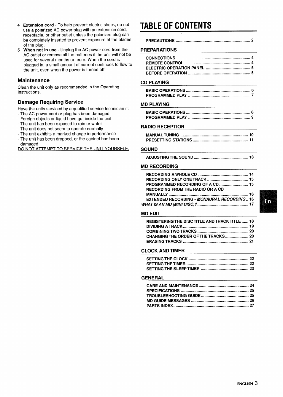 Aiwa CSD-MD5 User Manual | Page 3 / 80