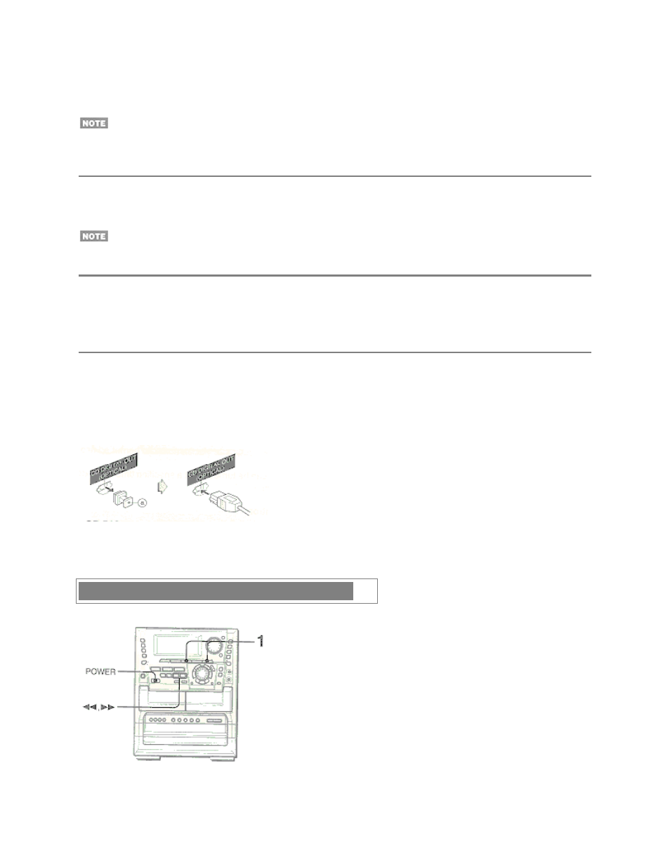 Sub woofer jack, 1 ch input jacks, Cd digital out (optical) jack | Listening to external sources | Aiwa NSX-MTD9 User Manual | Page 56 / 66