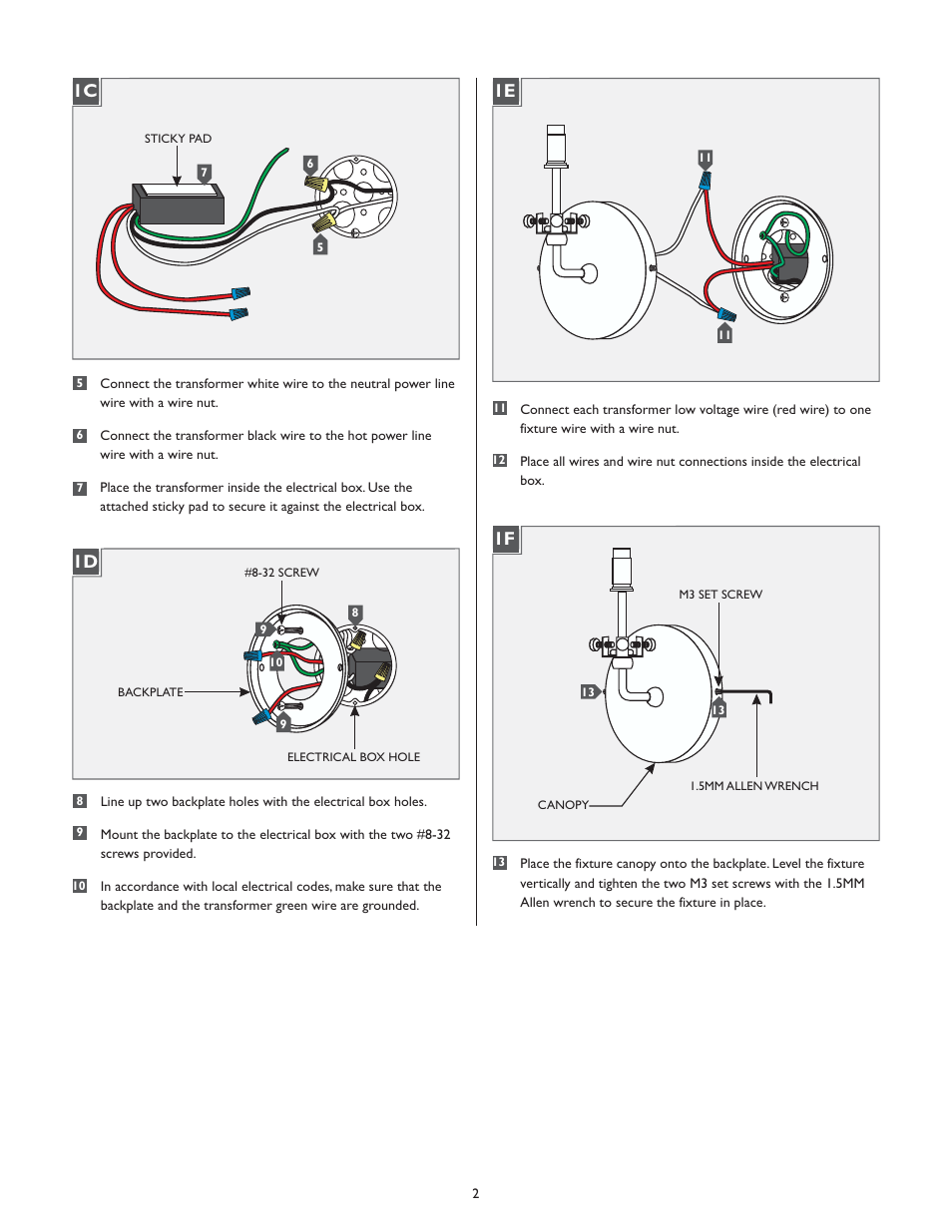 1e 1f | LBL Lighting Top II W User Manual | Page 2 / 4