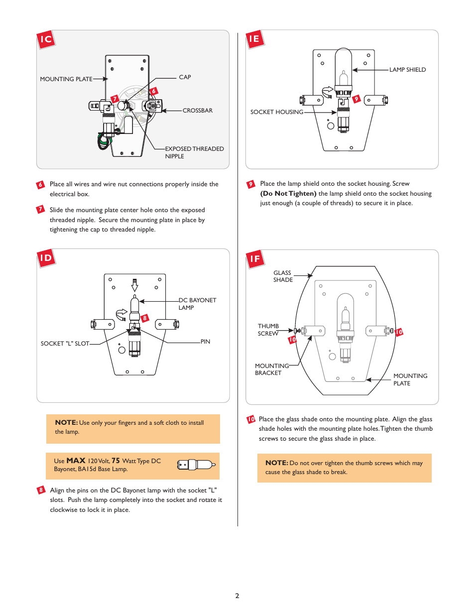 LBL Lighting Tulip W User Manual | Page 2 / 4