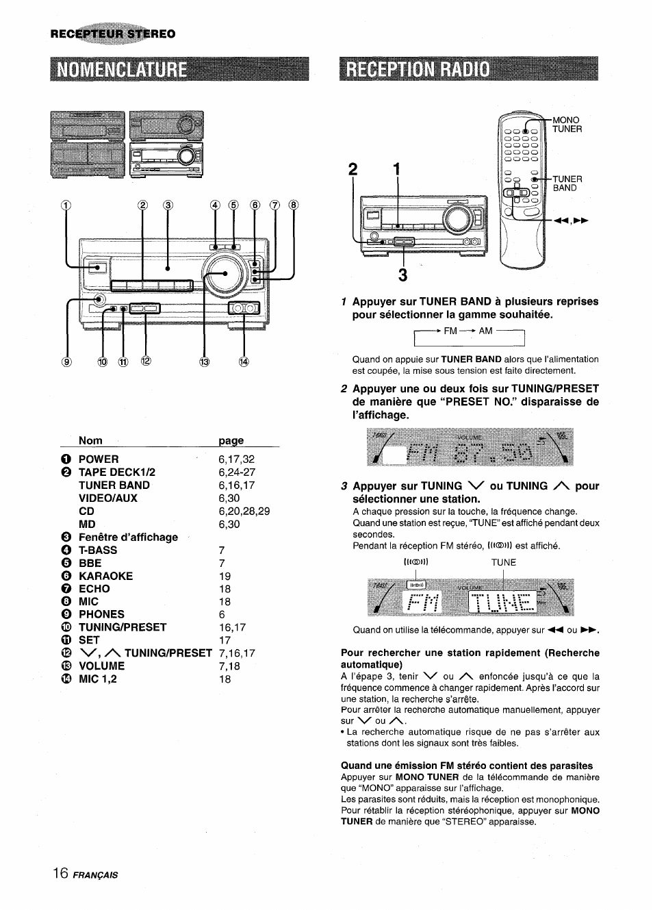 Reception rad, Reception radio | Aiwa XR-M1000 User Manual | Page 80 / 100