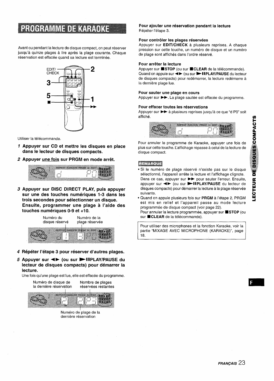 Programme de ka, Programmed play | Aiwa XR-M1000 User Manual | Page 87 / 100