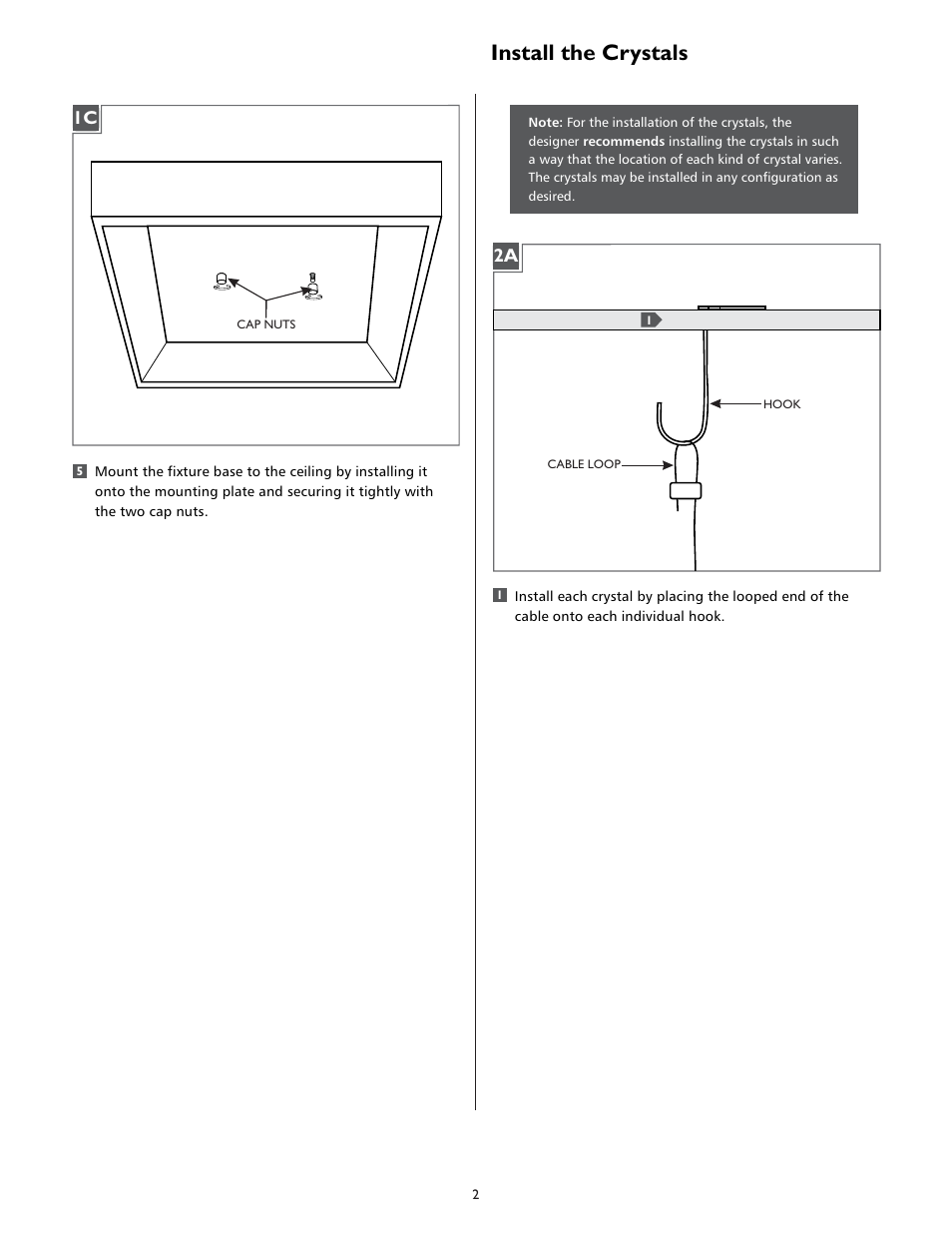 Install the crystals | LBL Lighting Little Lulu Flush Mount User Manual | Page 2 / 4