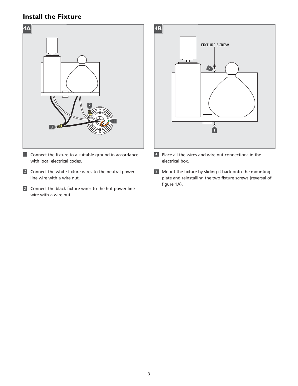 Install the fixture | LBL Lighting Lola 2-Light User Manual | Page 3 / 4