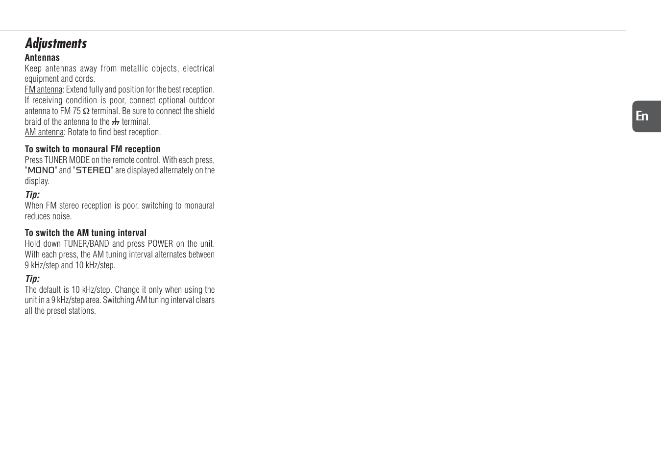 Adjustments, 13 en | Aiwa NSX-TR77 User Manual | Page 13 / 22