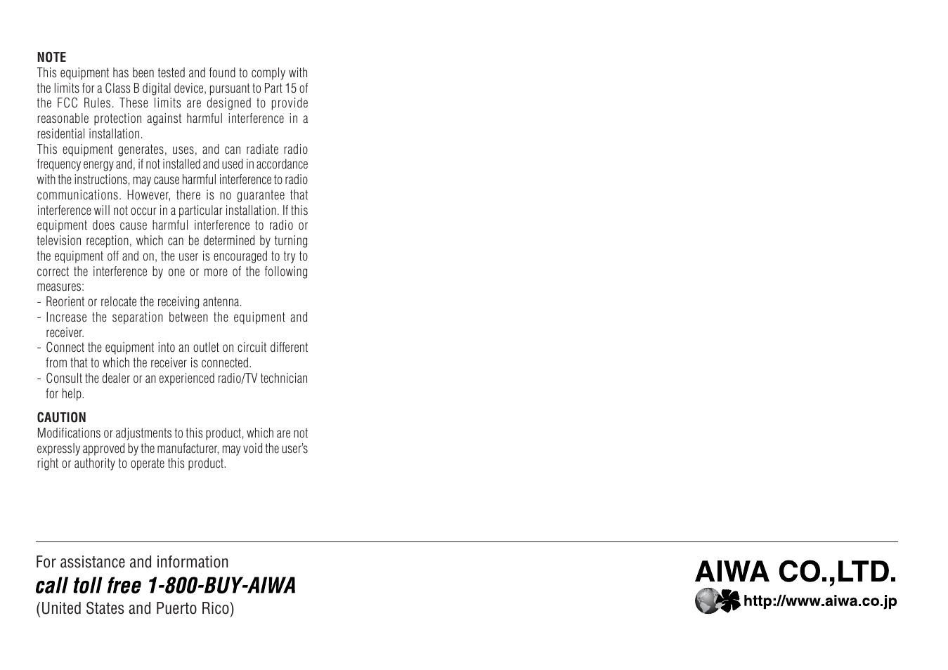 Aiwa NSX-TR77 User Manual | Page 22 / 22