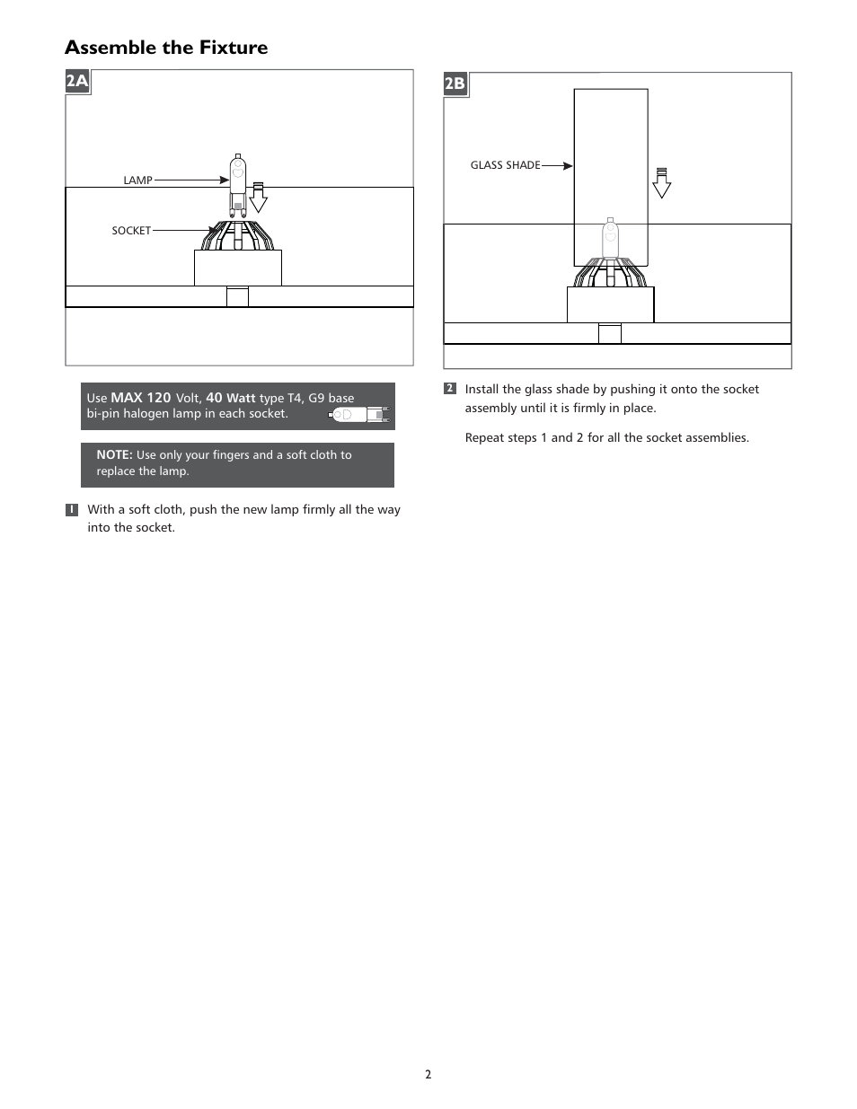 Assemble the fixture | LBL Lighting Jada 5-Light User Manual | Page 2 / 4