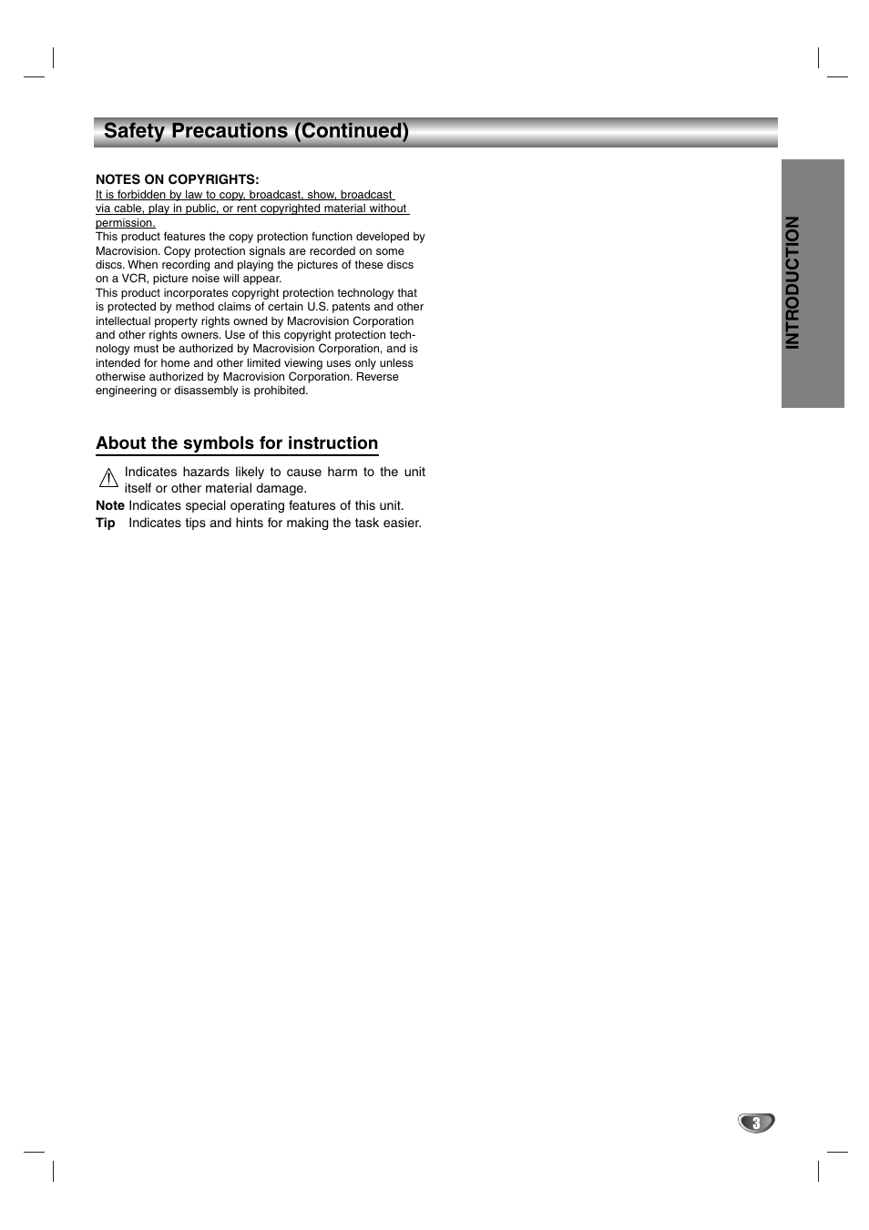 Safety precautions (continued) | Aiwa AVJ-X33 User Manual | Page 3 / 39