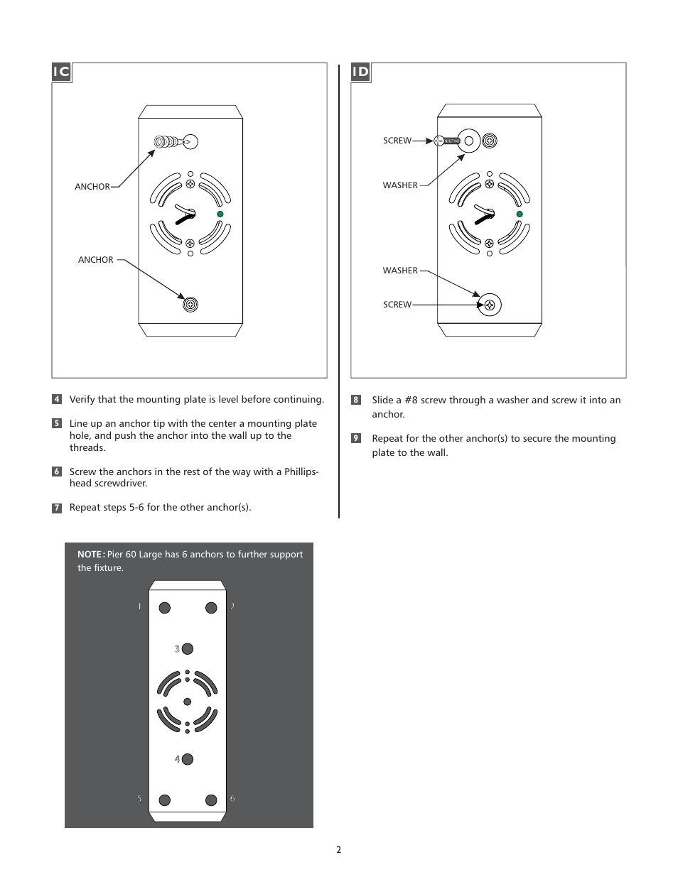 LBL Lighting Pier 60 Large User Manual | Page 2 / 4