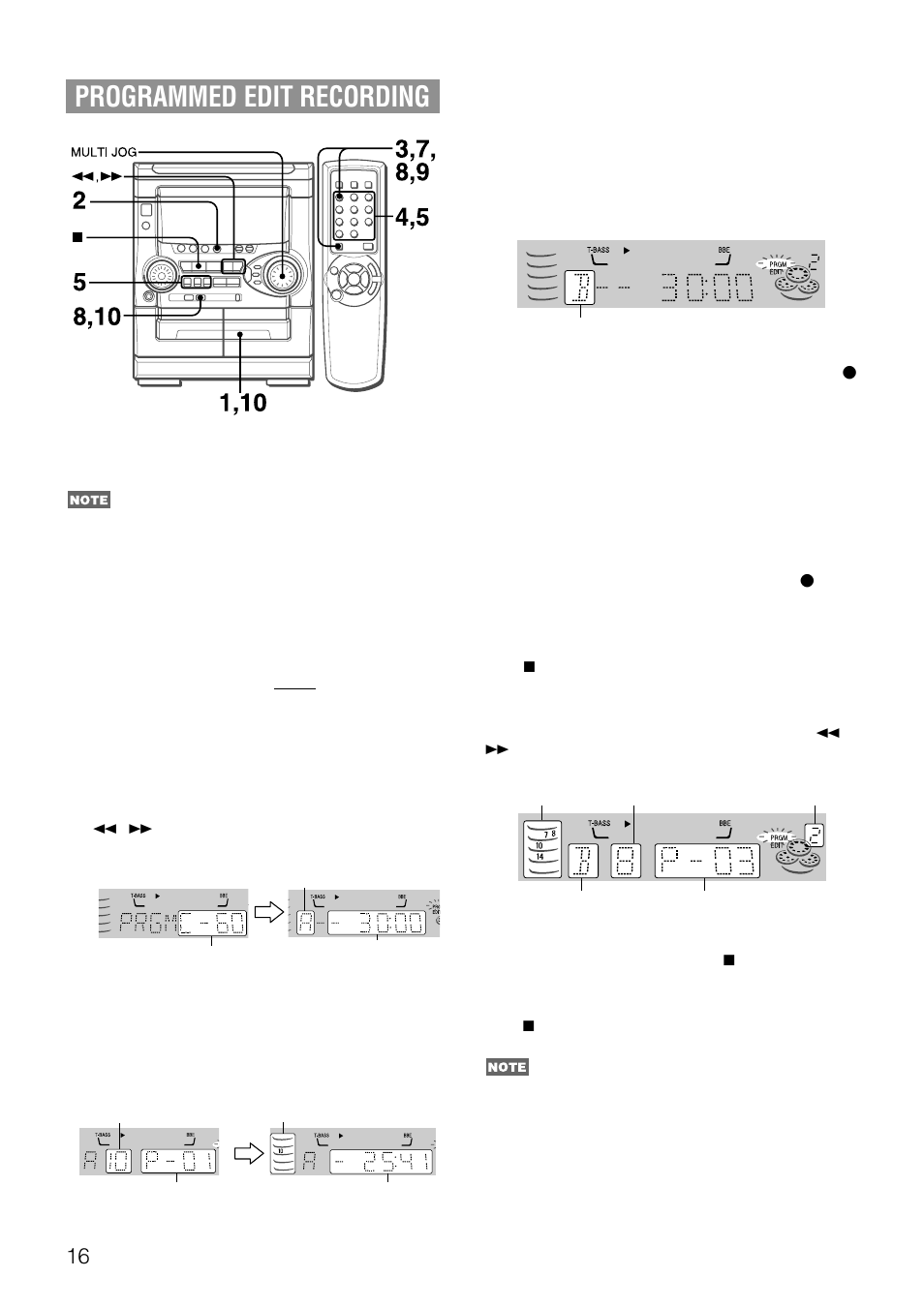 Programmed edit recording | Aiwa NSX-AJ20 User Manual | Page 16 / 62