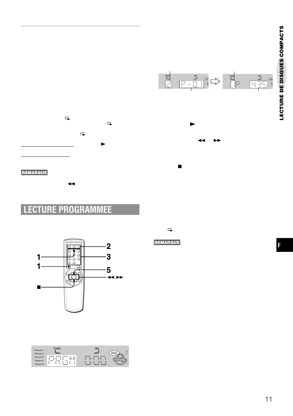 Lecture programmee, Lecture aleatoire/repetee | Aiwa NSX-AJ20 User Manual | Page 52 / 62